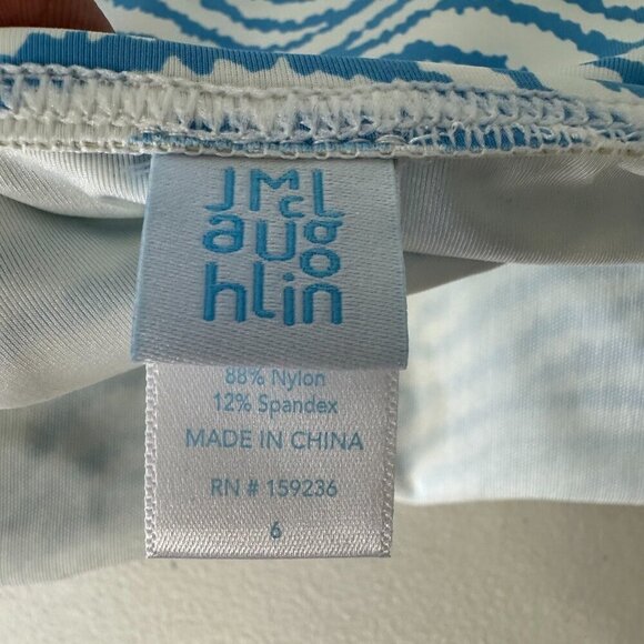 J McLaughlin Koa One Piece Swimsuit Size 6 Radio Waves Blue White NWOT - Picture 6 of 11